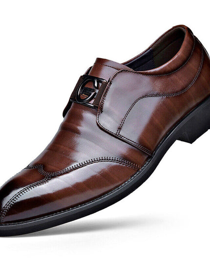 Men’s Slip-On Dress Shoes with Wingtip Detailing – Formal & Business Wear
