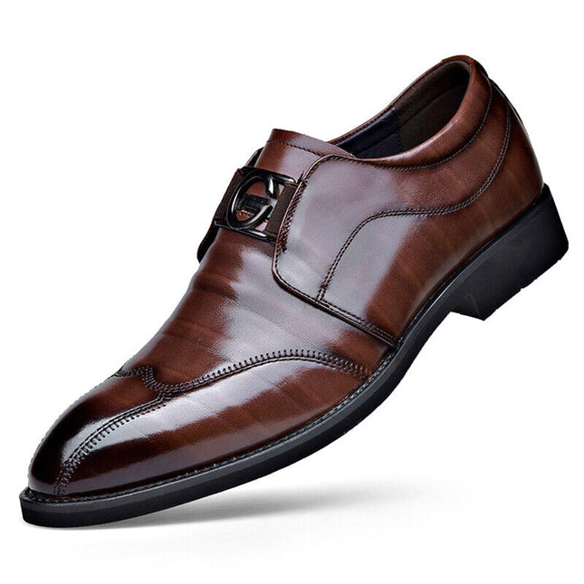 Men’s Slip-On Dress Shoes with Wingtip Detailing – Formal & Business Wear