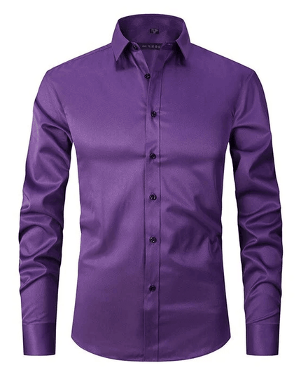 Men’s Stretch Business Shirt – Long Sleeve Formal Button-Up