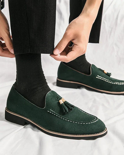 Men’s Tassel Suede Moccasins – Smart Casual Loafers
