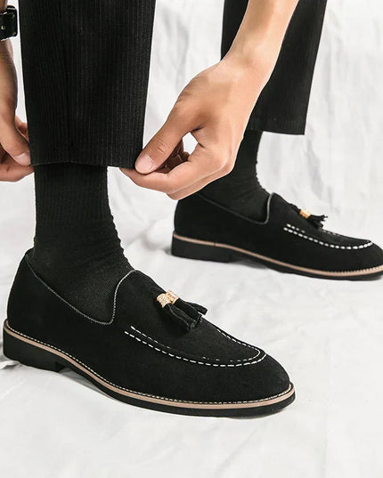 Men’s Tassel Suede Moccasins – Smart Casual Loafers