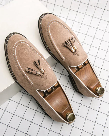 Men’s Tassel Suede Moccasins – Smart Casual Loafers