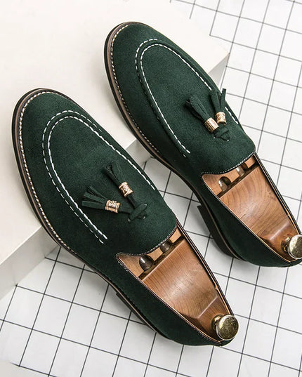 Men’s Tassel Suede Moccasins – Smart Casual Loafers
