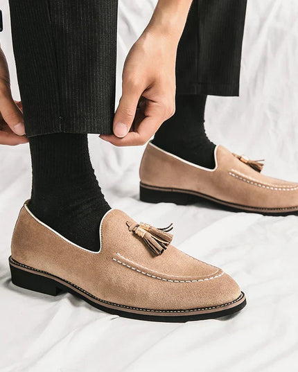 Men’s Tassel Suede Moccasins – Smart Casual Loafers