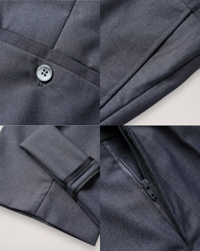 Men’s Three-Piece Formal Suit – Tailored Fit Blazer, Waistcoat, and Trousers