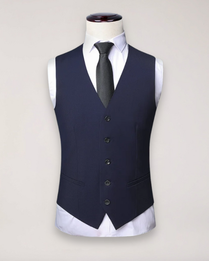 Men’s Three-Piece Formal Suit – Tailored Fit Blazer, Waistcoat, and Trousers