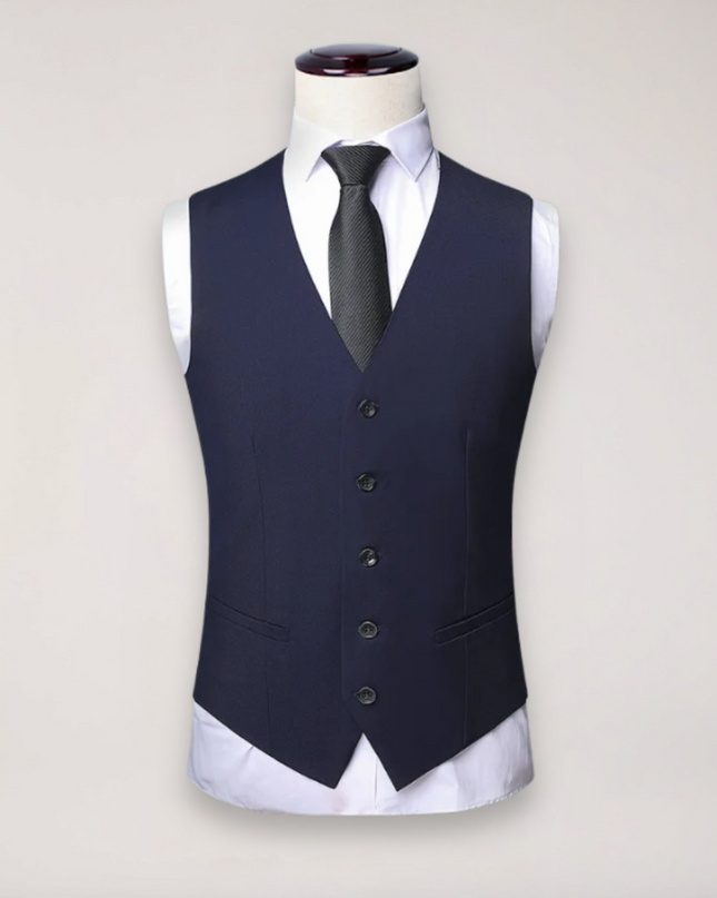Men’s Three-Piece Formal Suit – Tailored Fit Blazer, Waistcoat, and Trousers