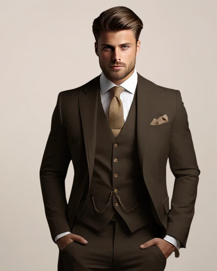 Men’s Three-Piece Slim Fit Suit – Wedding Tuxedo