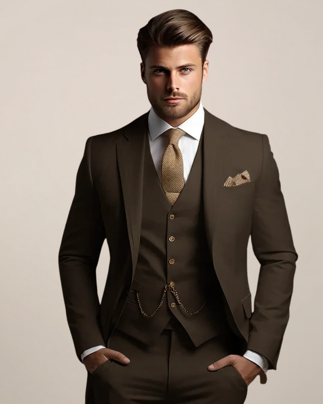 Men’s Three-Piece Slim Fit Suit – Wedding Tuxedo
