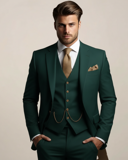 Men’s Three-Piece Slim Fit Suit – Wedding Tuxedo