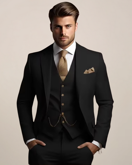 Men’s Three-Piece Slim Fit Suit – Wedding Tuxedo