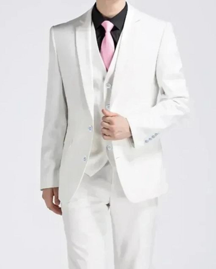 Men’s Three-Piece Suit – Single-Button Black Formal Set