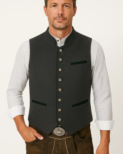 Men’s Traditional Dress Waistcoat – Embroidered Heritage Gilet
