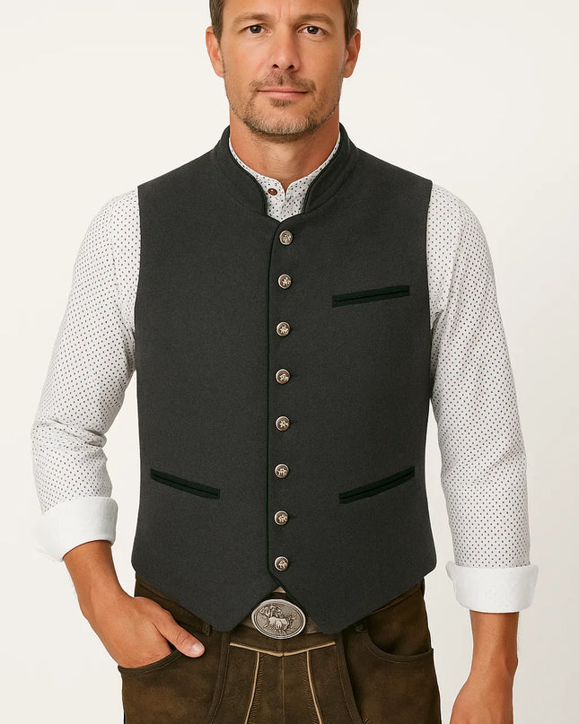 Men’s Traditional Dress Waistcoat – Embroidered Heritage Gilet