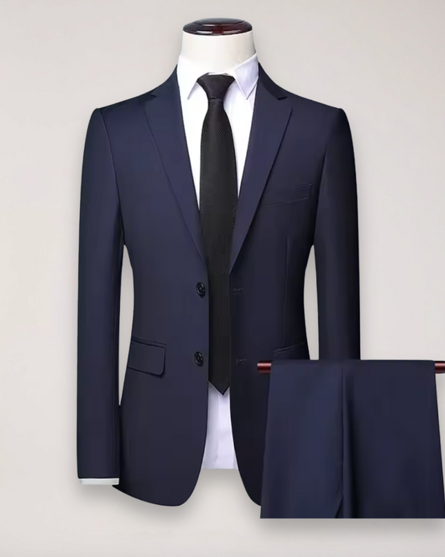 Men’s Two-Piece Formal Suit – Tailored Fit Blazer and Trousers