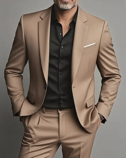 Men’s Two-Piece Slim Fit Suit – Tailored Formal Set for Business & Evening Wear
