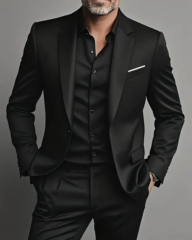Men’s Two-Piece Slim Fit Suit – Tailored Formal Set for Business & Evening Wear