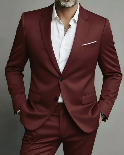 Men’s Two-Piece Slim Fit Suit – Tailored Formal Set for Business & Evening Wear