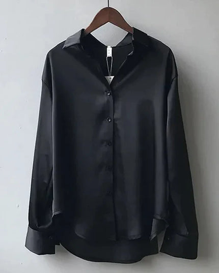 Stella | Women’s Long Sleeve Button Down Satin Blouses