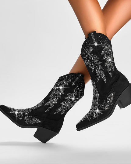 Alice | Women’s Trendy Western Boots with Rhinestone Detail
