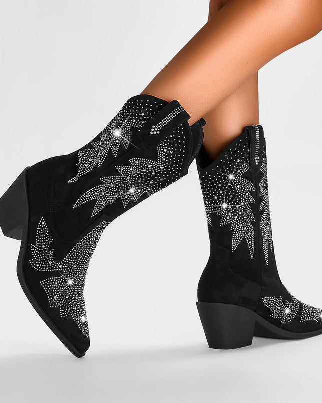 Alice | Women’s Trendy Western Boots with Rhinestone Detail