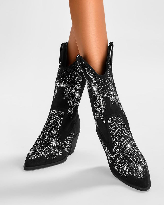 Alice | Women’s Trendy Western Boots with Rhinestone Detail