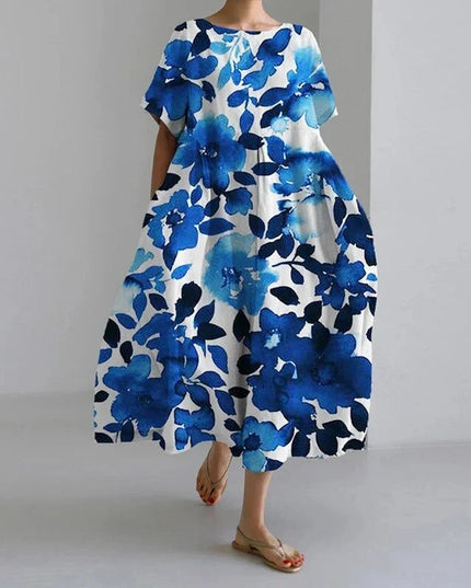 Jacklyn | Women Relaxed Style Flower Midi Dress