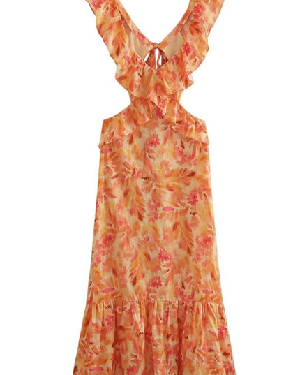 Bethany | Floral Elegant Ruffle Maxi Dress