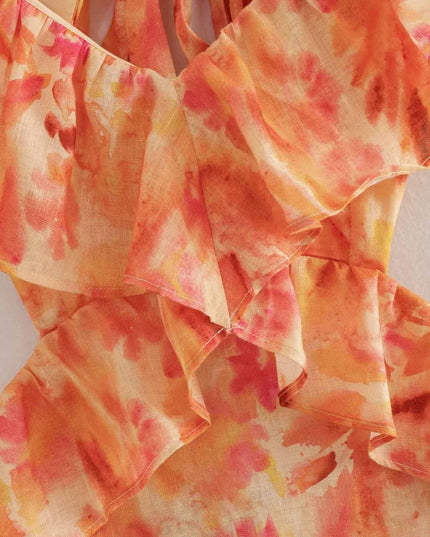 Bethany | Floral Elegant Ruffle Maxi Dress
