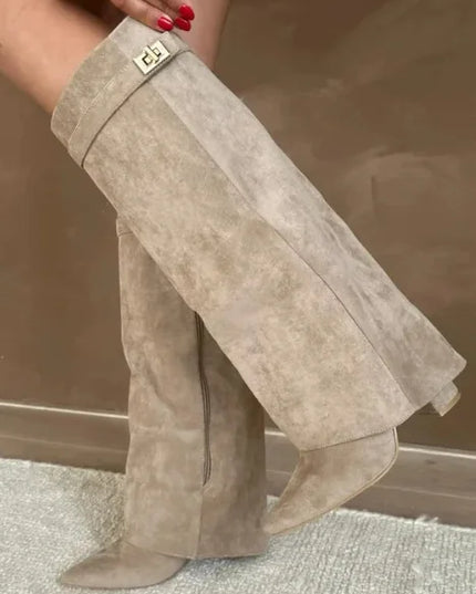 Maya | Women’s Leather Thigh-High Boots with Buckle