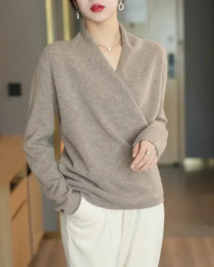Mabel | Women’s Spring Wrap Neck Knit Top