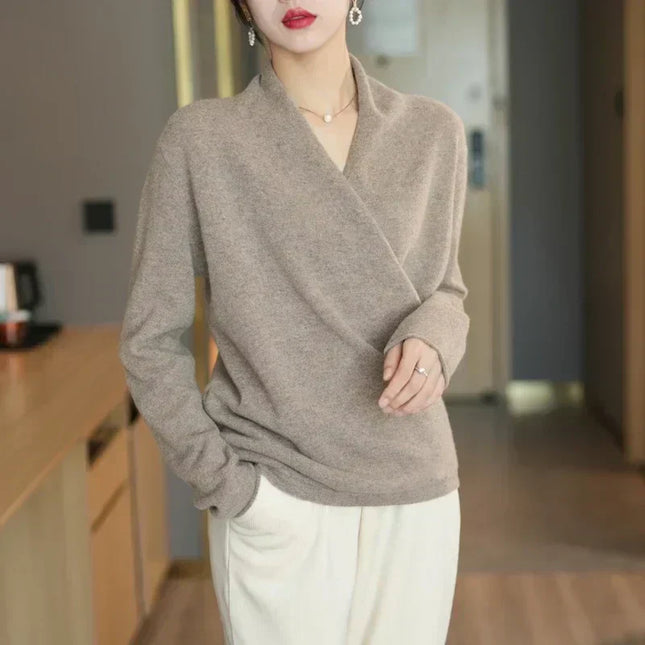 Mabel | Women’s Spring Wrap Neck Knit Top