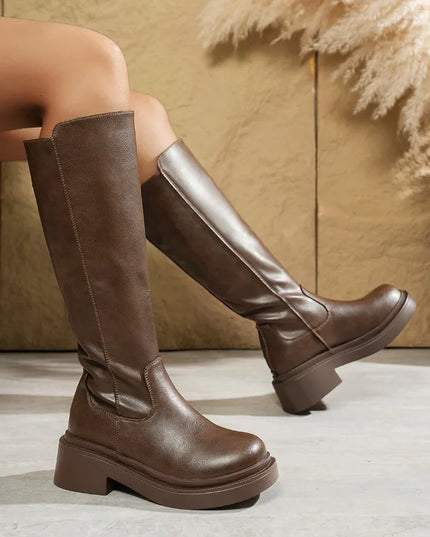 Julia | Women’s Leather Knee-High Boots with Heels