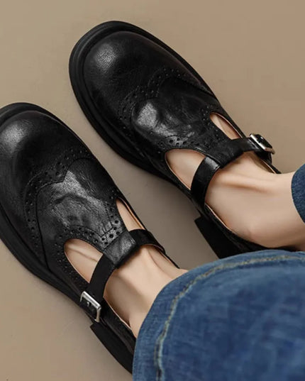 Lily | Classic Women’s Leather T-Strap Shoes