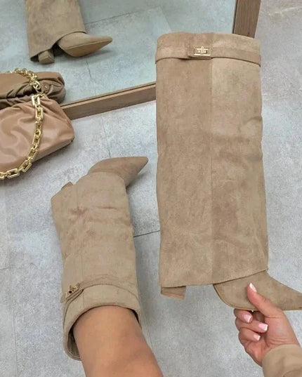 Maya | Women’s Leather Thigh-High Boots with Buckle