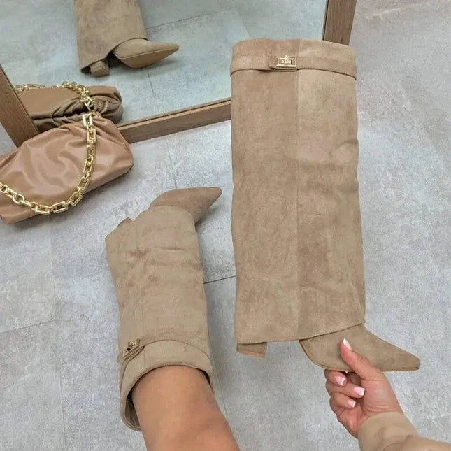 Maya | Women’s Leather Thigh-High Boots with Buckle