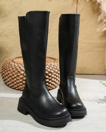 Julia | Women’s Leather Knee-High Boots with Heels