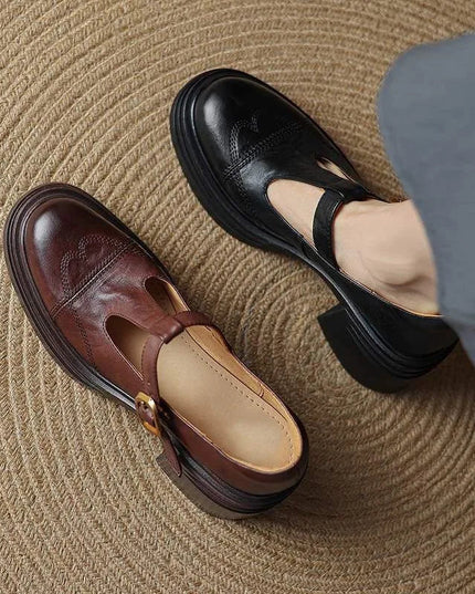 Madison | Classic Women’s Leather T-Strap Shoes