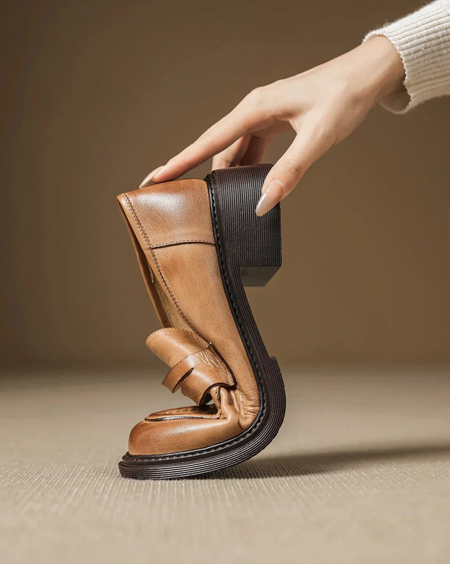 Maria | Classic Women’s Leather T-Strap Shoes