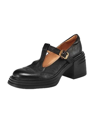 Madison | Classic Women’s Leather T-Strap Shoes
