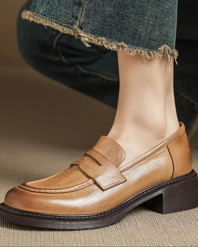 Maria | Classic Women’s Leather T-Strap Shoes