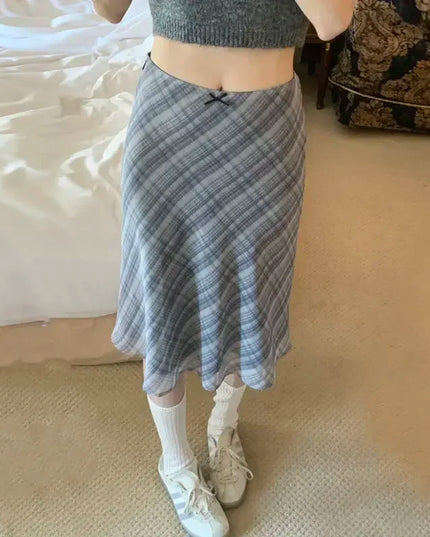 MORIAH – Classic Plaid Midi Skirt