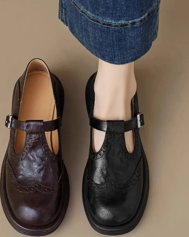 Lily | Classic Women’s Leather T-Strap Shoes