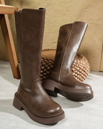 Julia | Women’s Leather Knee-High Boots with Heels