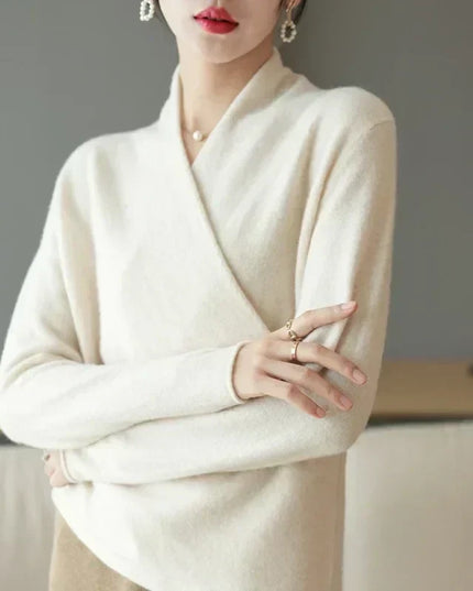 Mabel | Women’s Spring Wrap Neck Knit Top