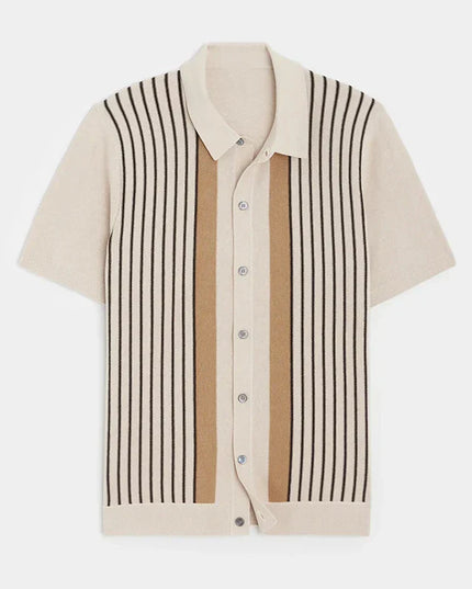 Men’s Short Sleeve Striped Polo Shirt – Spring, Summer