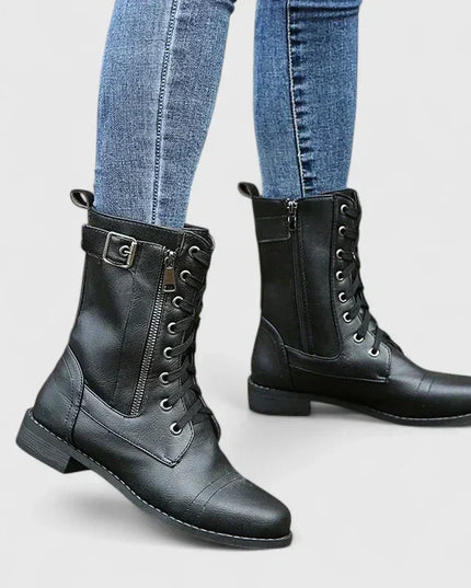 Fiona | Women Spring Lace-Up Side-Zip Ankle Boots