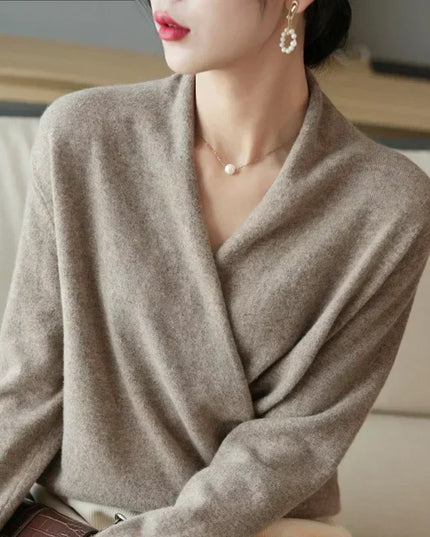 Mabel | Women’s Spring Wrap Neck Knit Top