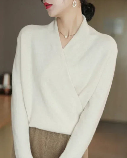 Mabel | Women’s Spring Wrap Neck Knit Top
