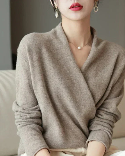 Mabel | Women’s Spring Wrap Neck Knit Top